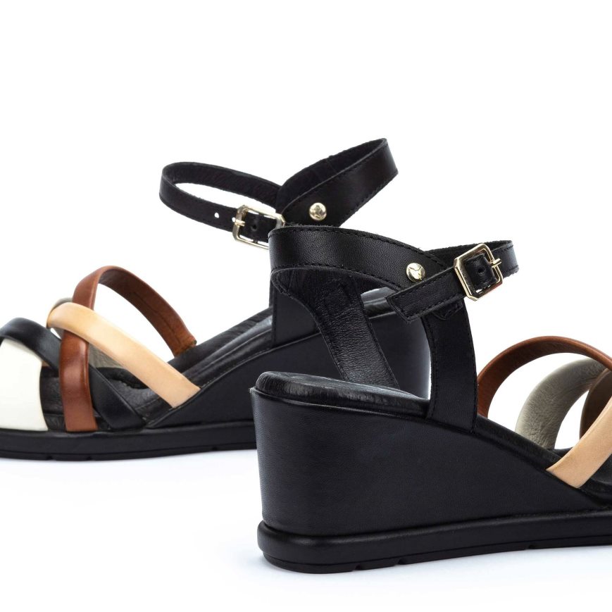 Women's Pikolinos TEULADA Wedge Sandals Black | NZ O9Q052A